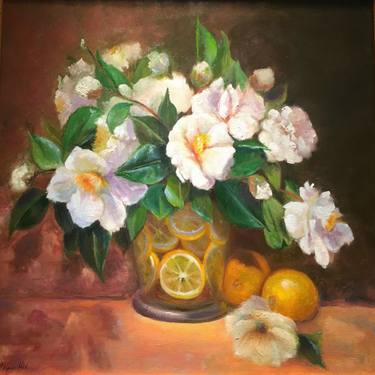 Original Fine Art Floral Paintings by Marjorie Hill