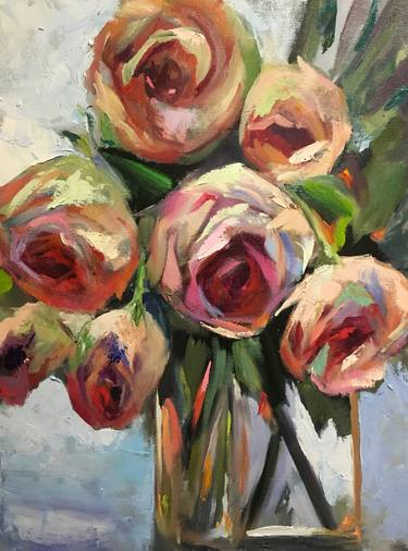 Original Impressionism Floral Paintings by Marjorie Hill