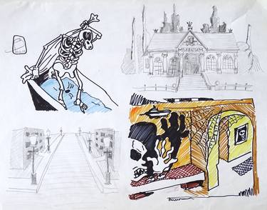 Print of Dada Cartoon Drawings by Peter Beckman