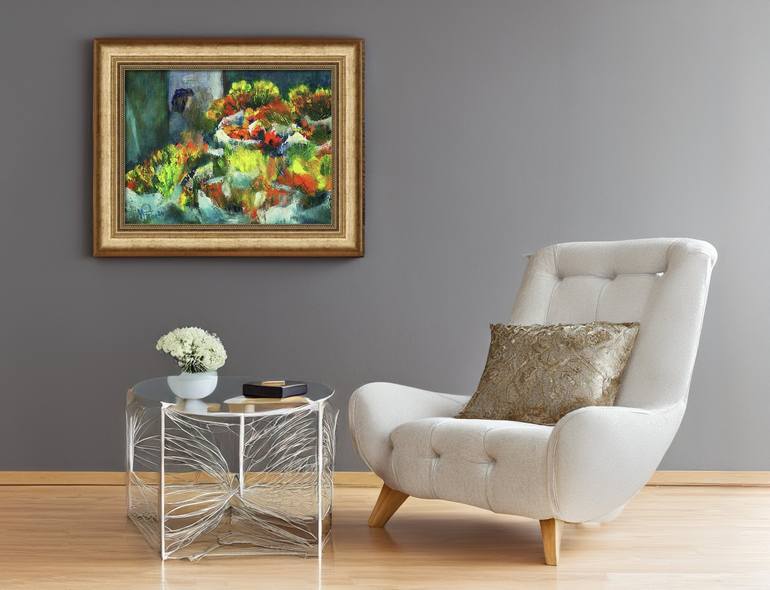 Original Impressionism Floral Painting by WALTER FAHMY