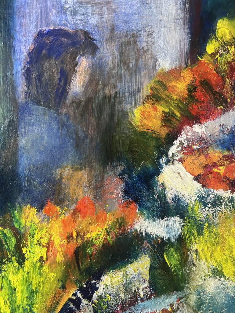 Original Impressionism Floral Painting by WALTER FAHMY