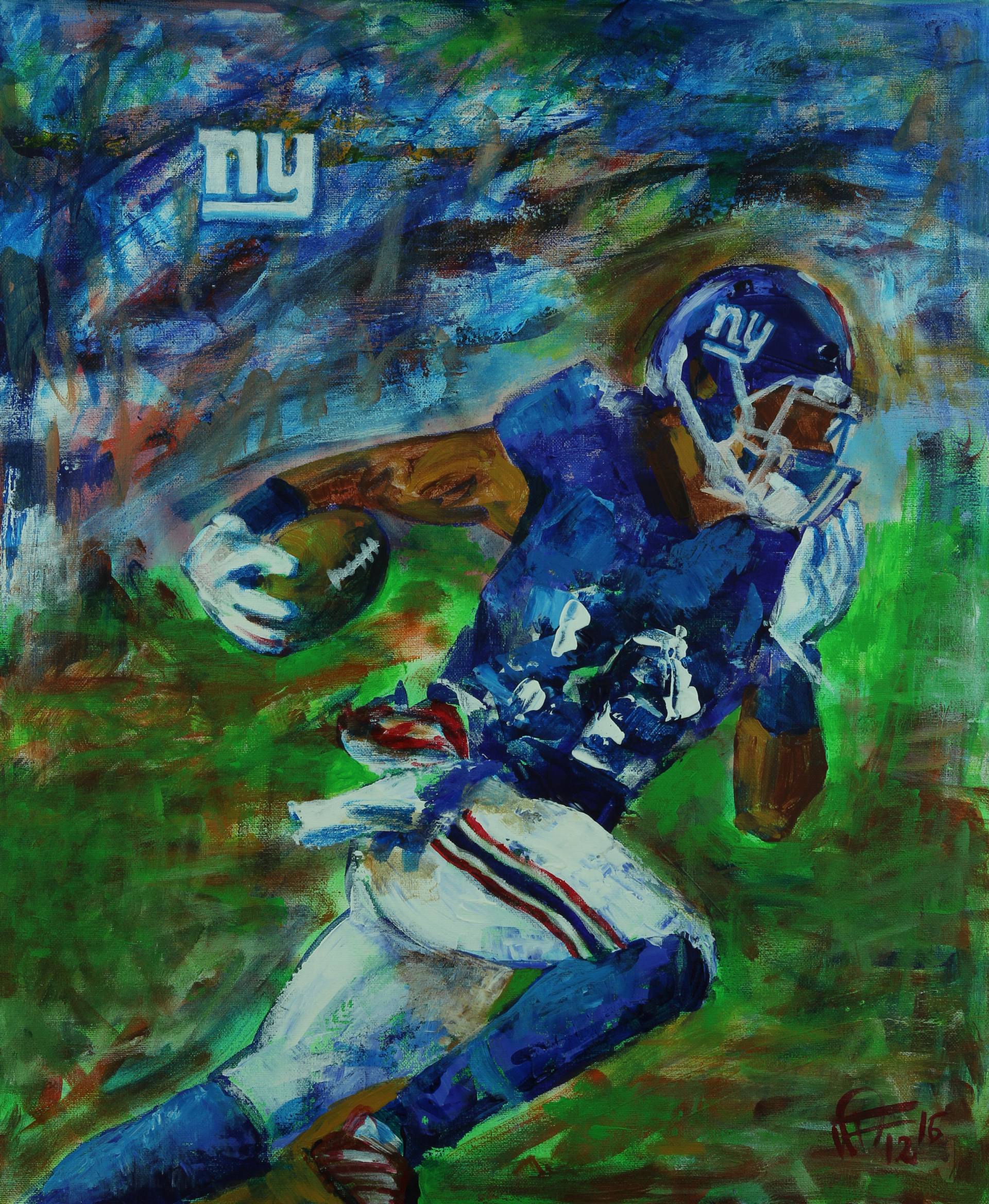 JACKSON MATISSE -NEW YORK GIANTS- RINGER NY GIANTS - BIG BLUE Painting by Walter Fahmy | Saatchi Art