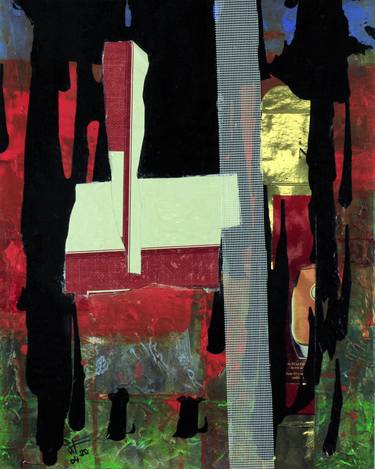 Original Fine Art Abstract Collage by WALTER FAHMY