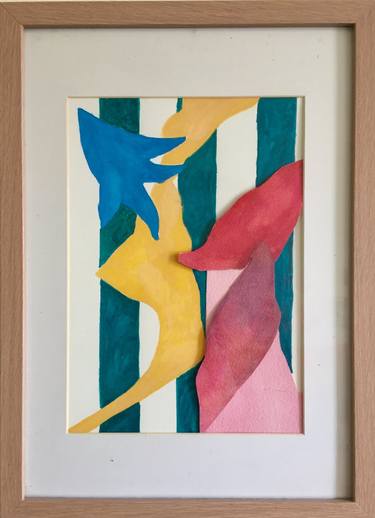 Original Abstract Geometric Mixed Media by Julia Kennedy-Bell