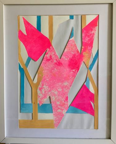 Original Geometric Abstract Mixed Media by Julia Kennedy-Bell