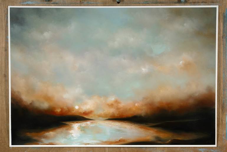 Original Abstract Expressionism Landscape Painting by Rolf Marriott