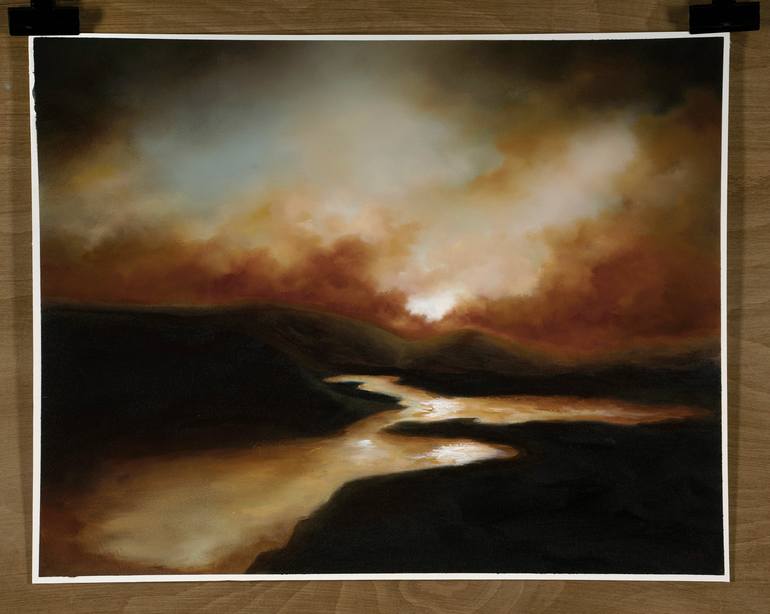 Original Abstract Expressionism Landscape Painting by Rolf Marriott