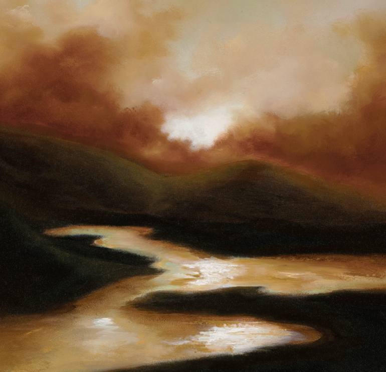 Original Abstract Expressionism Landscape Painting by Rolf Marriott
