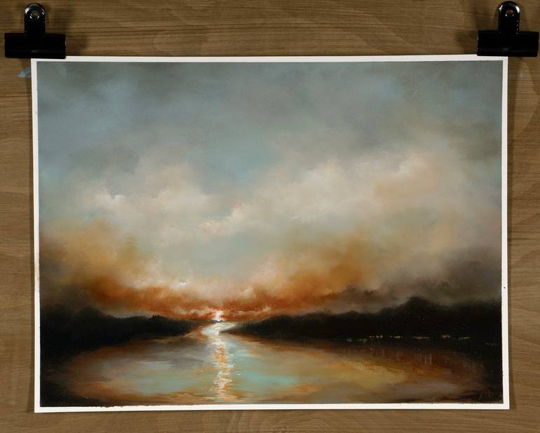 Original Abstract Expressionism Landscape Painting by Rolf Marriott