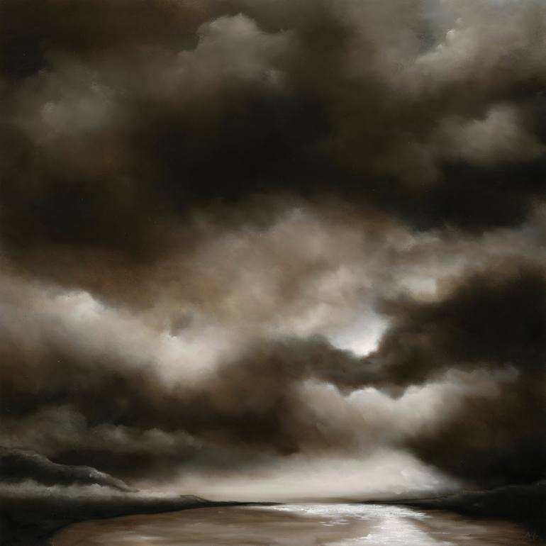 Original Landscape Painting by Rolf Marriott | Abstract Expressionism Art on Paper | Isle Of Skye Winter Day