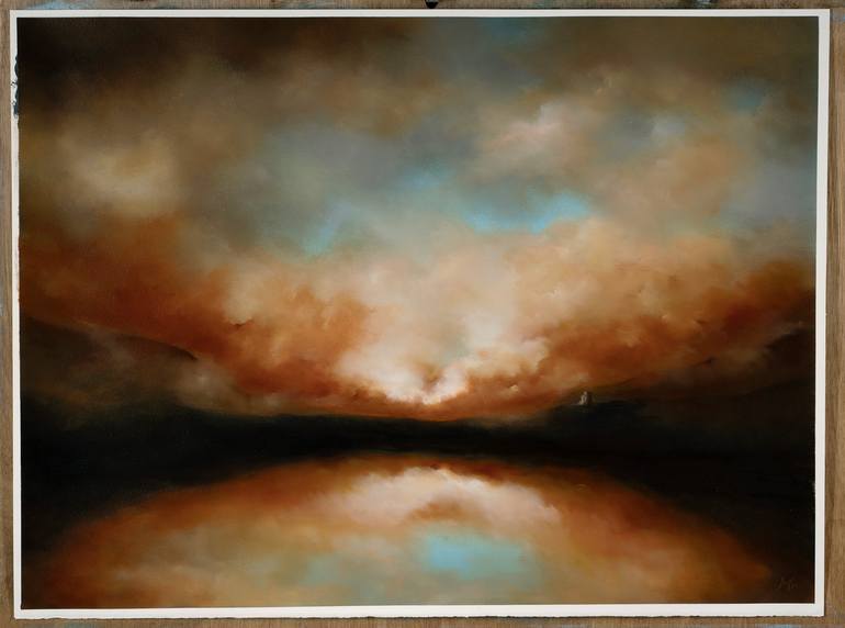 Original Abstract Expressionism Landscape Painting by Rolf Marriott