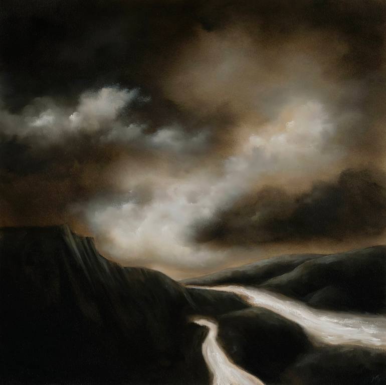 Original Landscape Painting by Rolf Marriott | Abstract Expressionism Art on Paper | Isle Of Skye Raw One