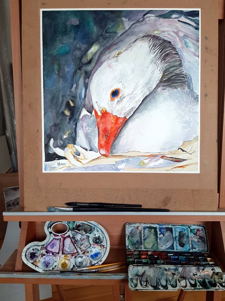 Original Impressionism Animal Painting by Zoran Mihajlovic