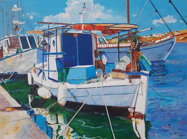 Print of Impressionism Boat Paintings by Zoran Mihajlovic