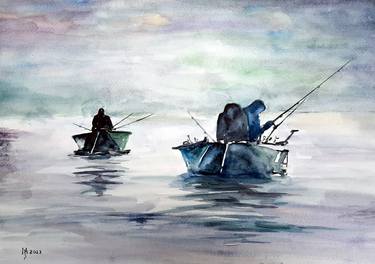 Original Fine Art Boat Paintings by Zoran Mihajlovic