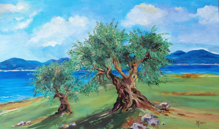 Original Landscape Painting by Zoran Mihajlovic  Impressionism Art on Canvas  TIME GUARDIANS