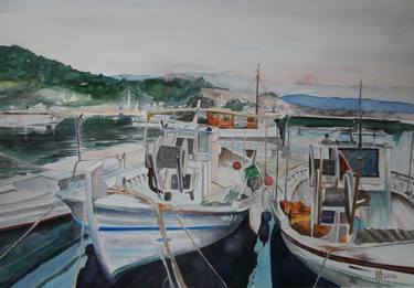 Print of Fine Art Boat Paintings by Zoran Mihajlovic