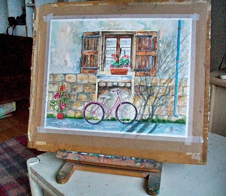Original Bicycle Painting by Zoran Mihajlovic