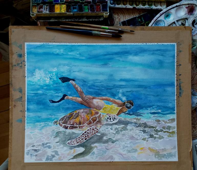Original Impressionism Seascape Painting by Zoran Mihajlovic