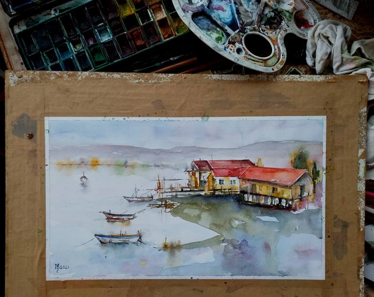 Original Impressionism Landscape Painting by Zoran Mihajlovic