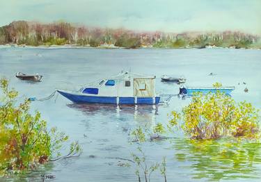 Print of Boat Paintings by Zoran Mihajlovic