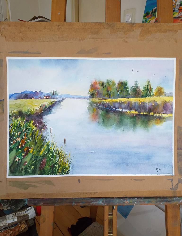Original Impressionism Landscape Painting by Zoran Mihajlovic