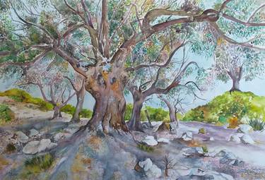 Print of Impressionism Tree Paintings by Zoran Mihajlovic