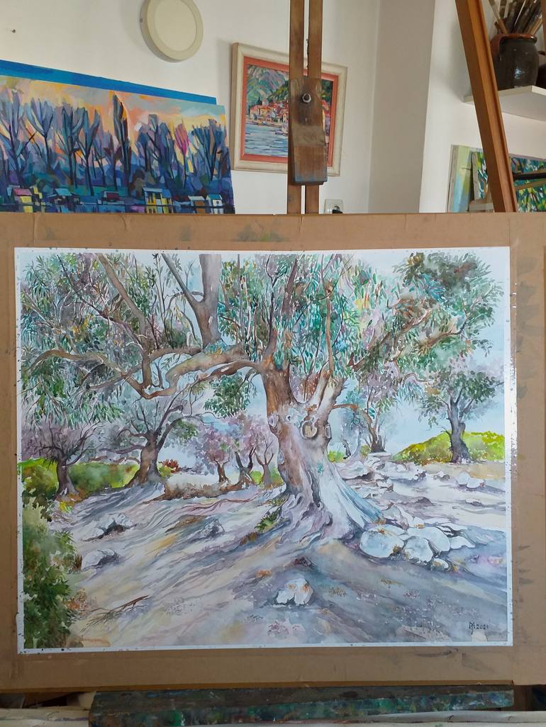 Original Tree Painting by Zoran Mihajlovic