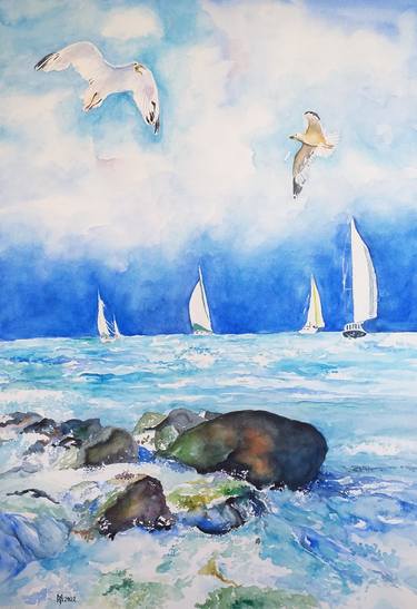 Original Impressionism Seascape Paintings by Zoran Mihajlovic