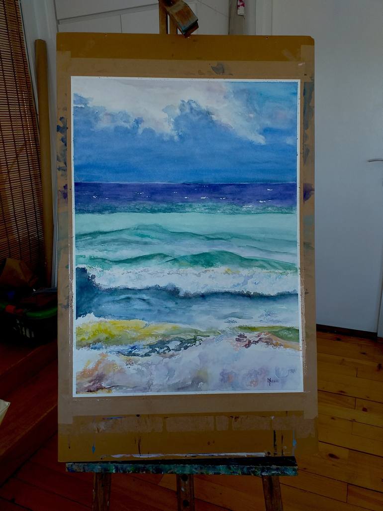 Original Impressionism Seascape Painting by Zoran Mihajlovic