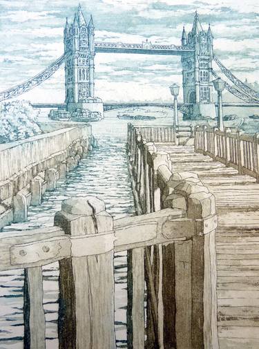 Original Realist Cities Printmaking by Kevin Wright