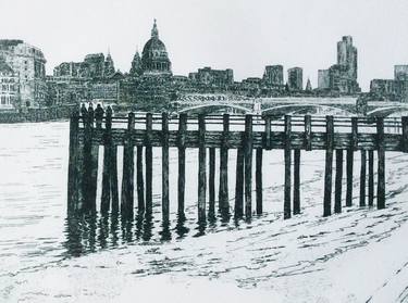 Original Realist Cities Printmaking by Kevin Wright