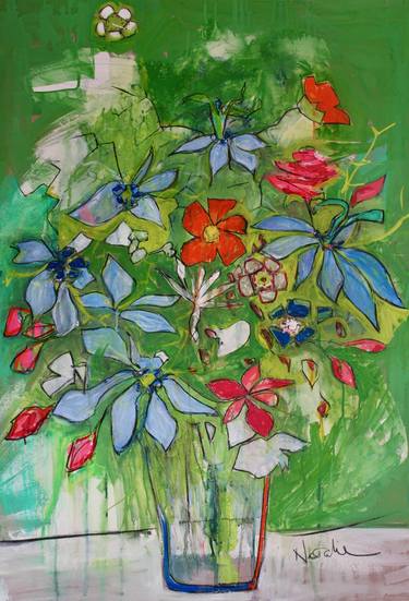 Print of Abstract Expressionism Floral Paintings by Natalie Bedford