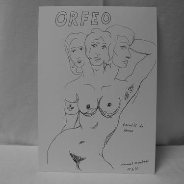 Print of Art Deco Nude Drawings by Manuel Montero