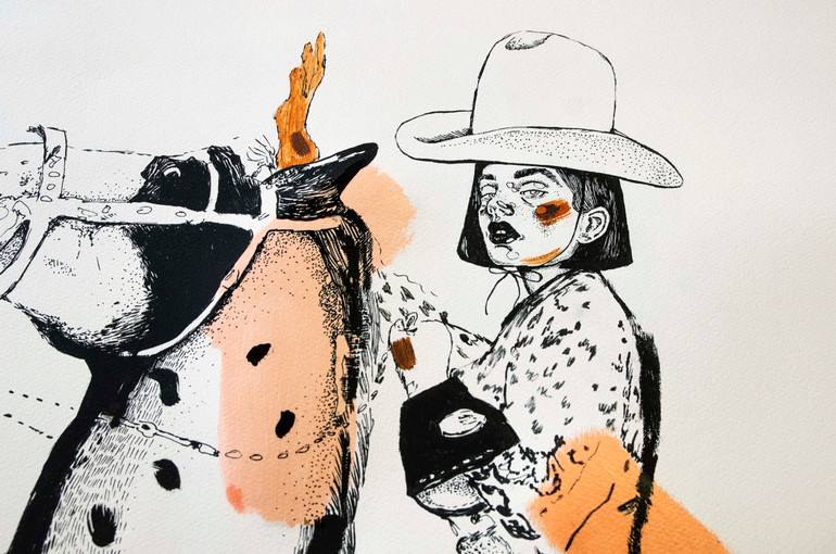 Original Expressionism Horse Printmaking by Marcelina Amelia