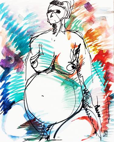 Original Abstract Nude Drawings by Adriana Bantcheva