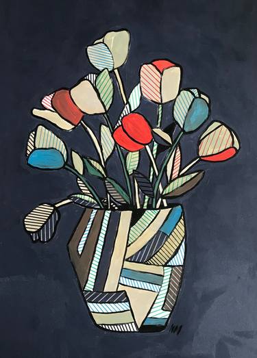 Original Expressionism Floral Paintings by Nick Molloy