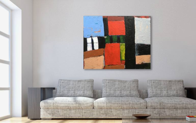 Original geometrical Abstract Painting by Nick Molloy