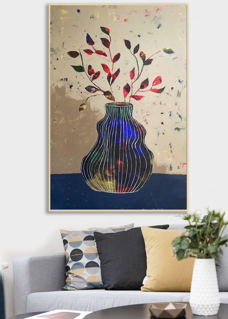 Original Minimalism Floral Painting by Nick Molloy