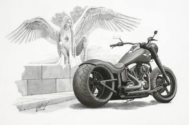 Print of Realism Motorcycle Drawings by Stephen McCall