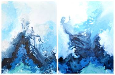 Abstract Ocean Wave Aluminum Limited Edition Print Set of Two - Limited Edition of 200 thumb