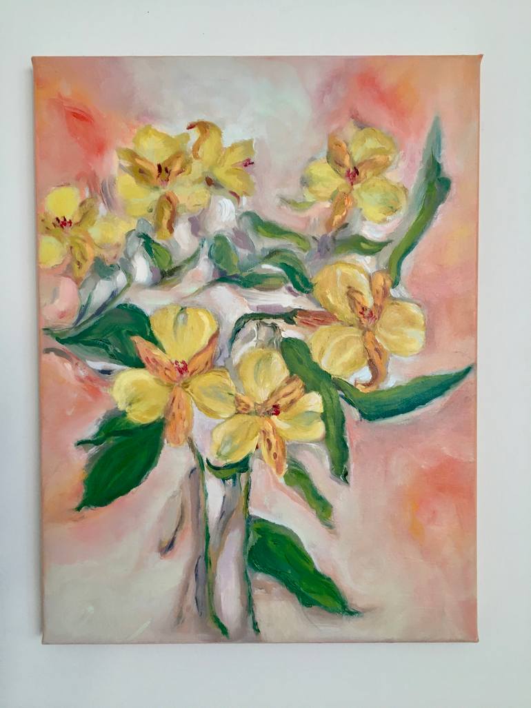 Original Abstract Expressionism Floral Painting by Giedre Zukauskaite