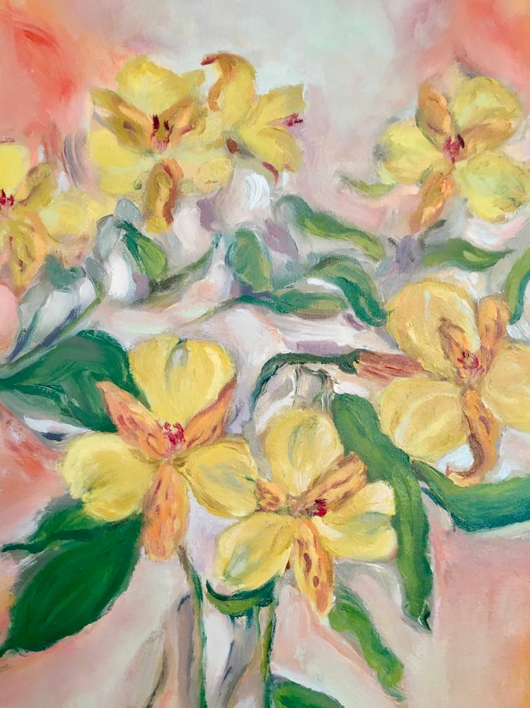 Original Abstract Expressionism Floral Painting by Giedre Zukauskaite