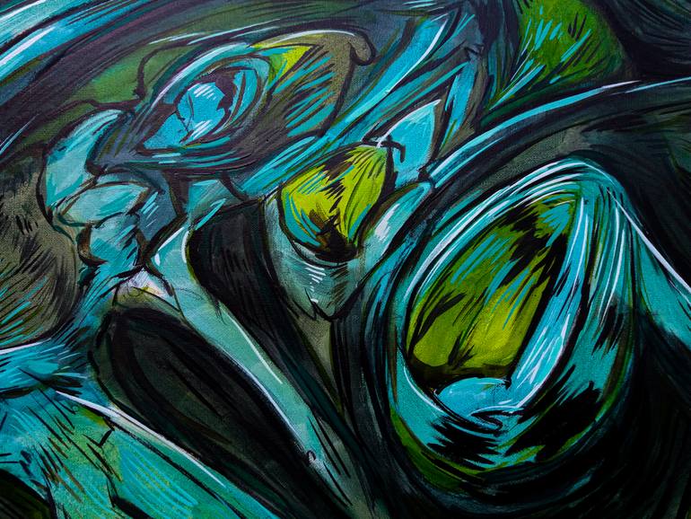 Original Abstract Expressionism Abstract Painting by Alejandro Mendez