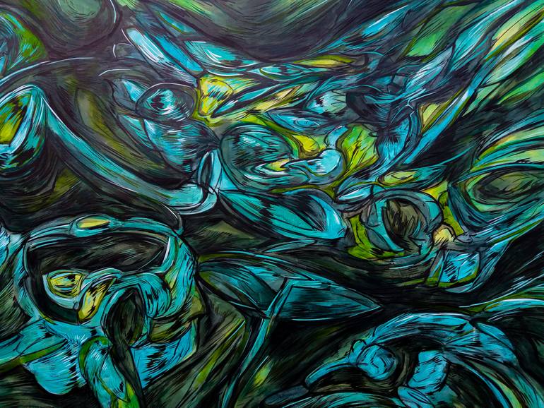 Original Abstract Expressionism Abstract Painting by Alejandro Mendez