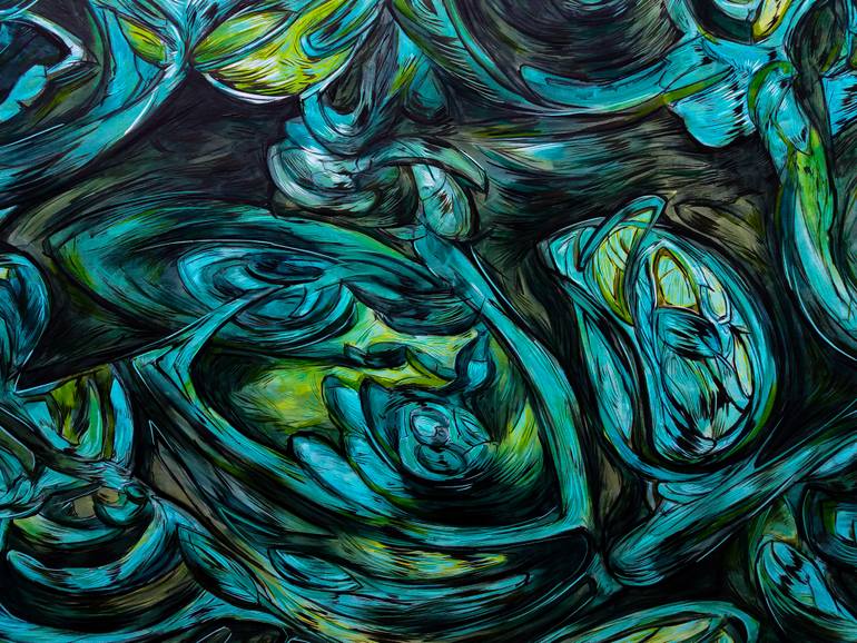 Original Abstract Expressionism Abstract Painting by Alejandro Mendez