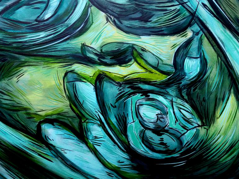 Original Abstract Expressionism Abstract Painting by Alejandro Mendez