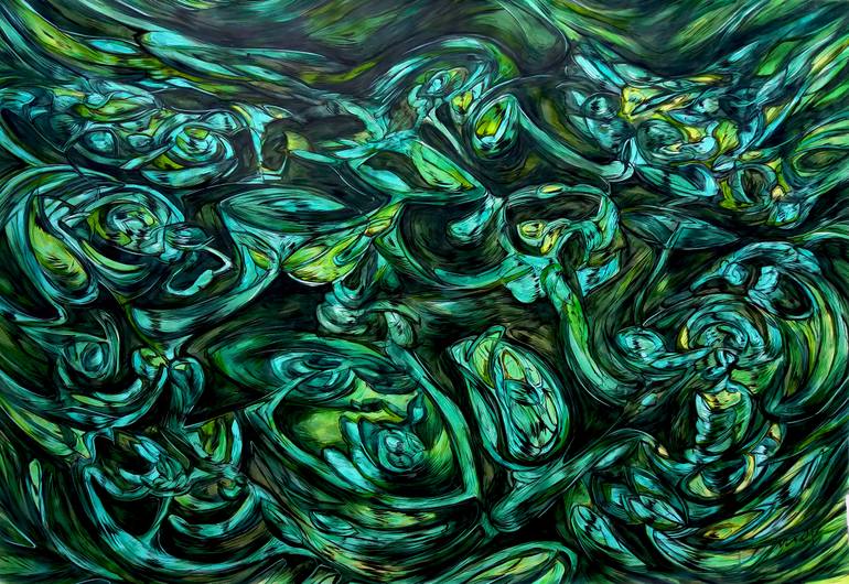 Original Abstract Expressionism Abstract Painting by Alejandro Mendez
