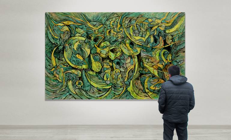 Original Abstract Expressionism Abstract Painting by Alejandro Mendez