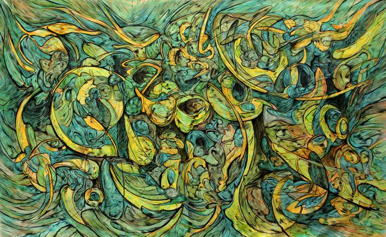 Original Abstract Expressionism Abstract Painting by Alejandro Mendez